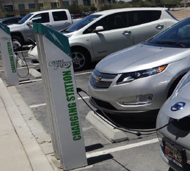Level 2 ev charging station at Mojave Desert Air Quality Management District (MDAQMD)